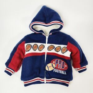 Baby Varsity Jacket 12M Teddy Jacket Pro Football NFL Sports Embroidered Knitted